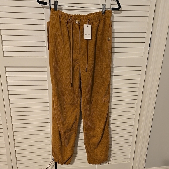 Elodie Pants - ELODIE Womens Tan Corduroy Relaxed-Fit Pants NWT
